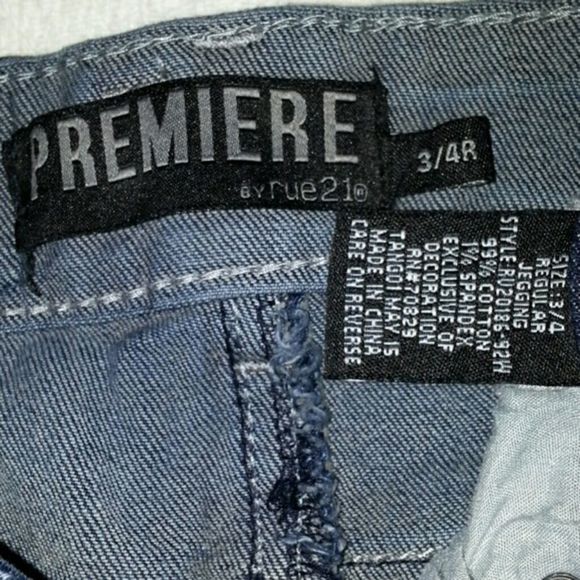 Premier Jegging Jeans Distressed and Patched 3/4 - Picture 4 of 4